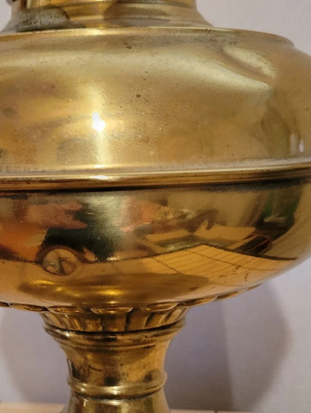 Antique Rayo Oil Lamp Brass Original Center Draft  Late 1800/ 1900s Kerosene